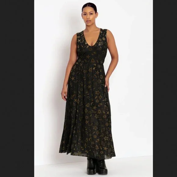 Blackmilk | Dresses | Nwt Burned Velvet Christmas Baubles V Neck Maxi Dress  Limited | Poshmark